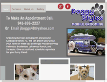 Tablet Screenshot of doggystylesgrooming.com